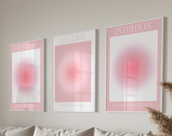Positive Aura Posters Set Of 3, Spiritual Poster, Grainy Gradient, Gradient Print, Colourful Aura Poster, Trendy Wall Art DIGITAL DOWNLOAD