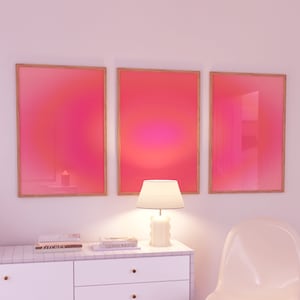 Set of 3 Positive Aura Poster Gradient Gallery, Abstract Gradient Colour Trendy Wall Art Set, Spiritual Poster, DIGITAL DOWNLOAD