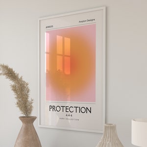 Protection Affirmations Aura Poster, Affirmation Print, Mental Health Poster, Angel Number Poster, Spiritual Poster, DIGITAL DOWNLOAD