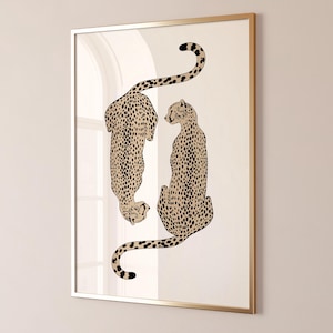 Trendy Leopard Wall Art, Cheetah Wall Art, Preppy Wall Art, Retro Poster, Aesthetic Apartment Decor, Maximalist Wall Art, DIGITAL DOWNLOAD