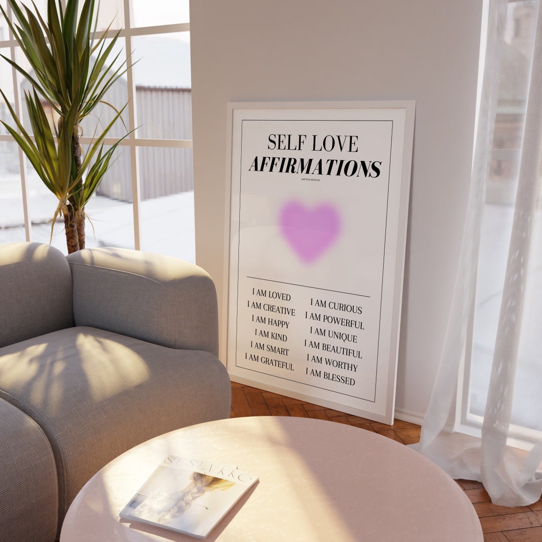 Daily Affirmations Aura Poster, Affirmation Print, Mental Health Poster ...