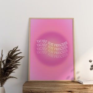 Pink Grainy Gradient Affirmation Poster Instant Download, Trust the ...