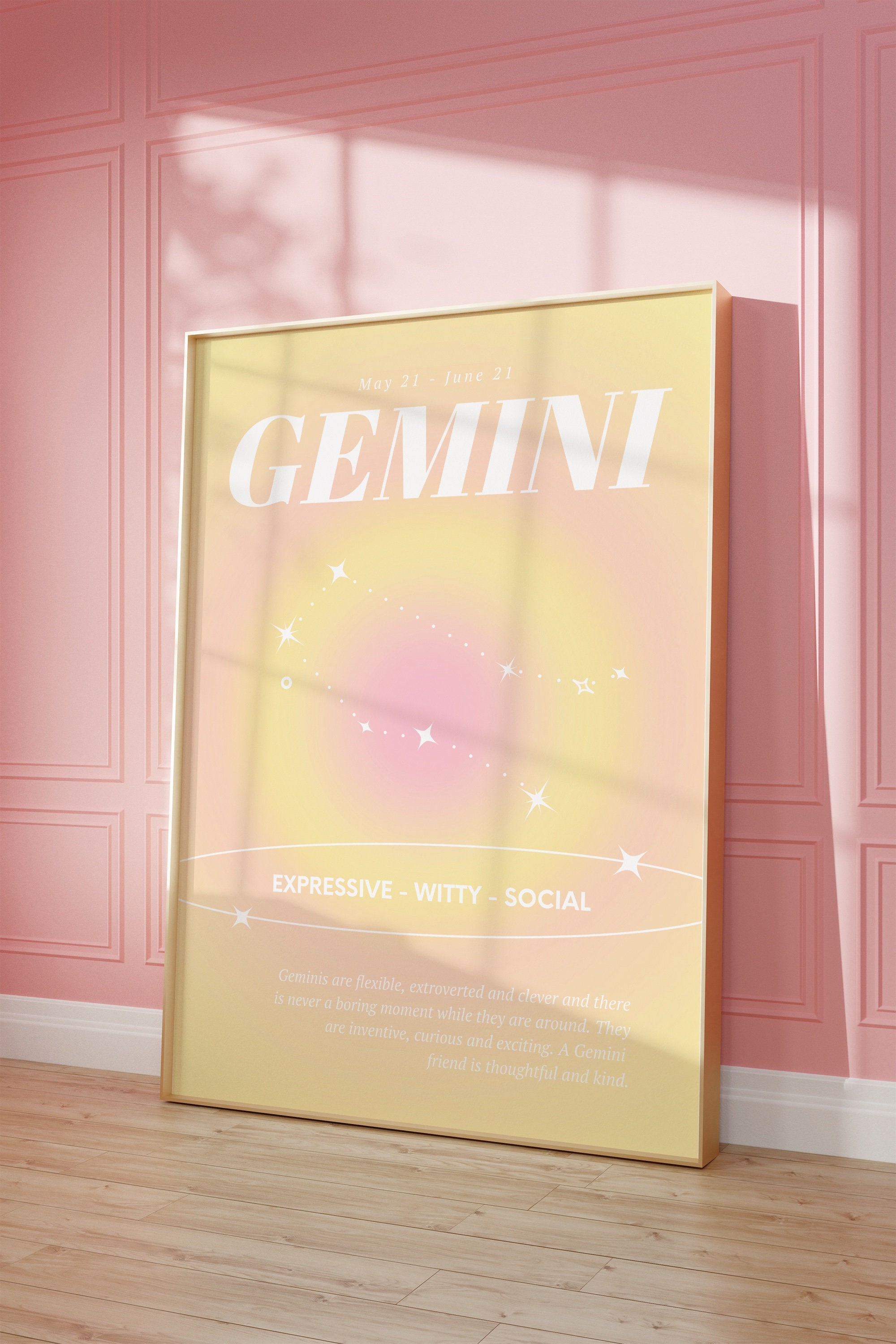 GEMINI Star Sign Instant Download Print Zodiac Art Printable - Etsy