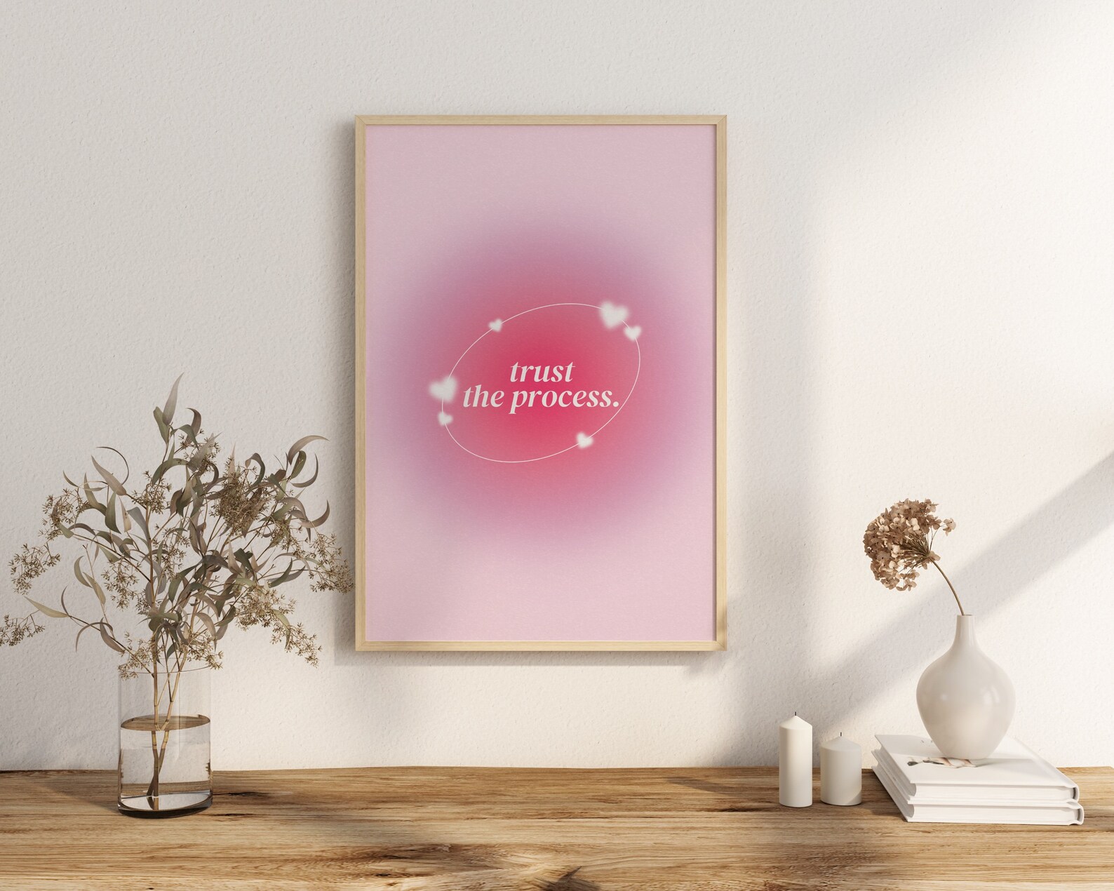 Pink Grainy Gradient Affirmation Poster Instant Download, Trust the ...