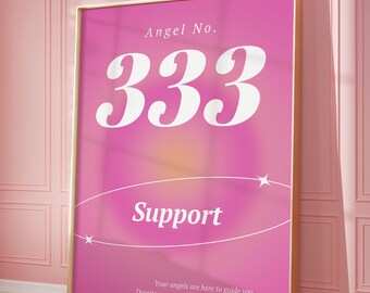 Aura Angel Number Poster 333 Instant Printable Download, Angel Number Wall Art, Purple Gradient Print, Energy Wall Art, Spiritual Poster