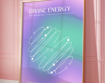 Göttliche Energie druckbare Wandkunst, spirituelle Kunst Druck, Aura Poster Set, Aura Farbverlauf Poster, Farbverlauf Wandkunst, SOFORTIGER DIGITALER DOWNLOAD.