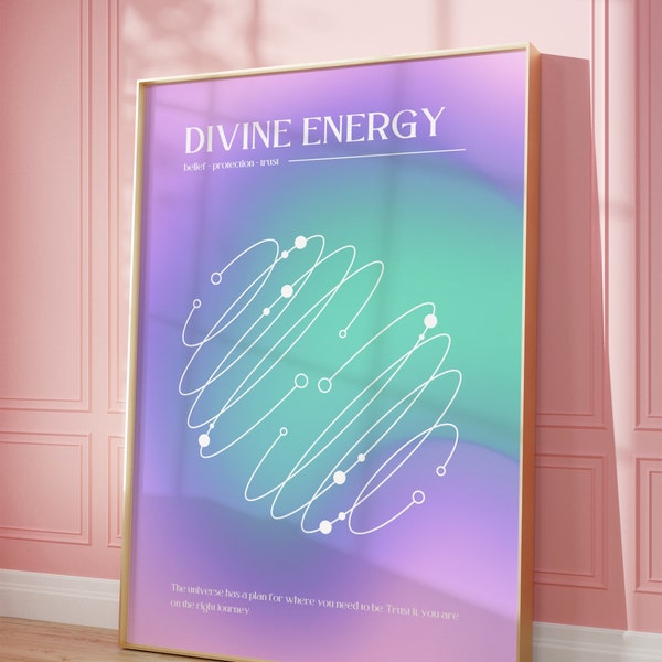 Divine Energy Printable Wall Art, Spiritual Art Print, Aura Poster Set, Aura Gradient Poster, Gradient Wall Art, INSTANT DIGITAL DOWNLOAD.