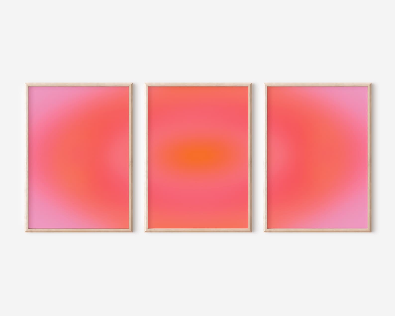 Set of 3 Positive Aura Poster Gradient Gallery, Abstract Gradient ...