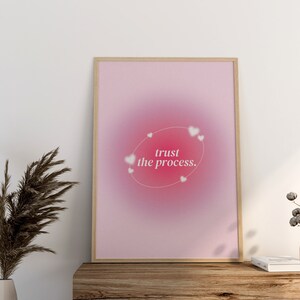 Pink Grainy Gradient Affirmation Poster Instant Download, Trust the ...
