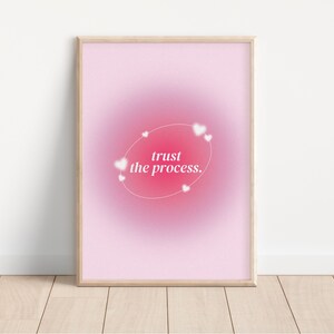 Pink Grainy Gradient Affirmation Poster Instant Download, Trust the ...