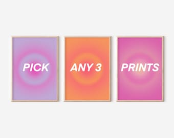 Elija su propia impresión de 3 paredes, elija cualquier impresión digital de 3, descargue el póster de la galería personalizada, arte de pared de moda imprimible, conjunto de arte personalizado de 3