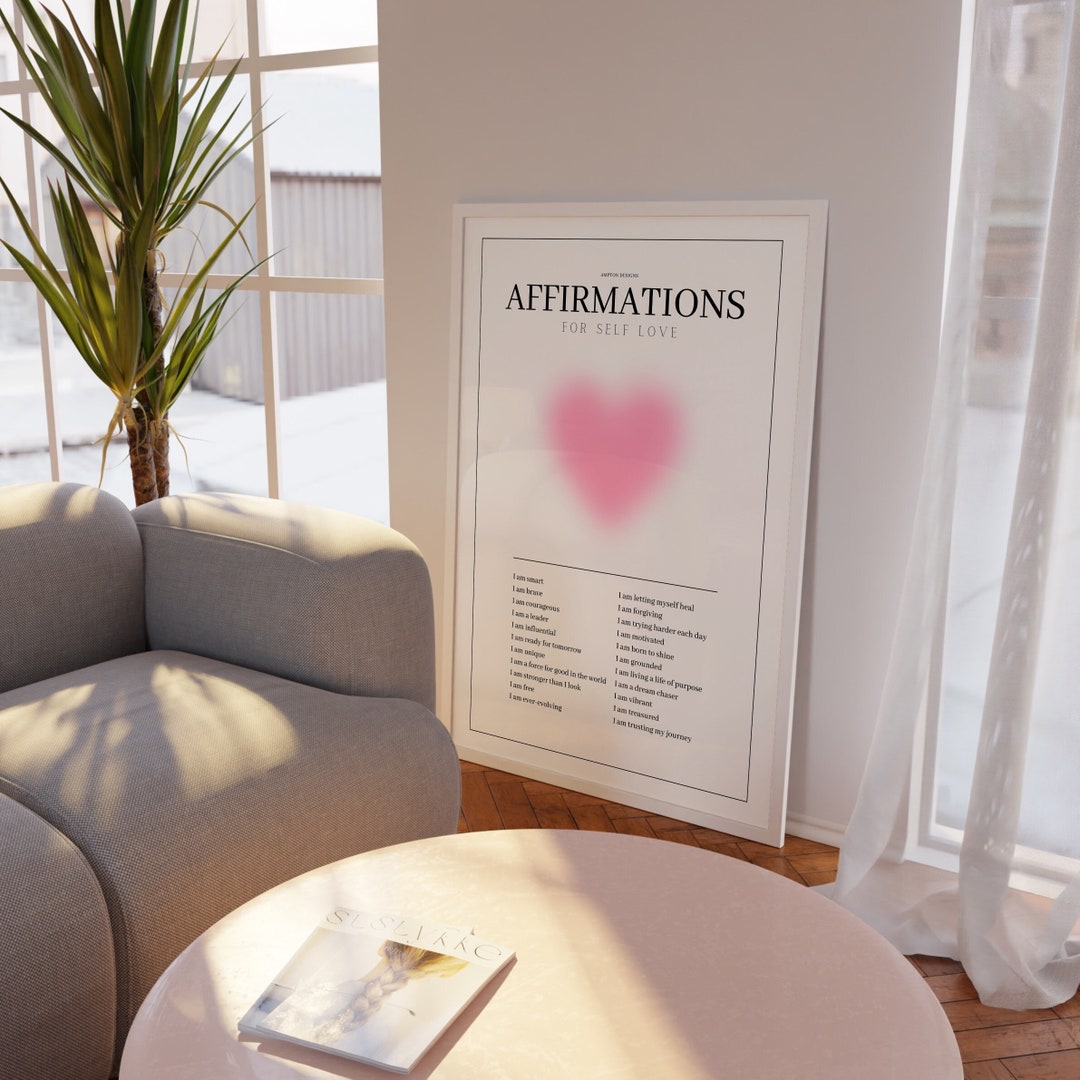 Daily Affirmations Aura Poster, Affirmation Print, Mental Health Poster ...