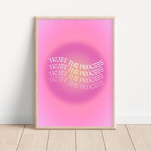 Pink Grainy Gradient Affirmation Poster Instant Download, Trust the ...