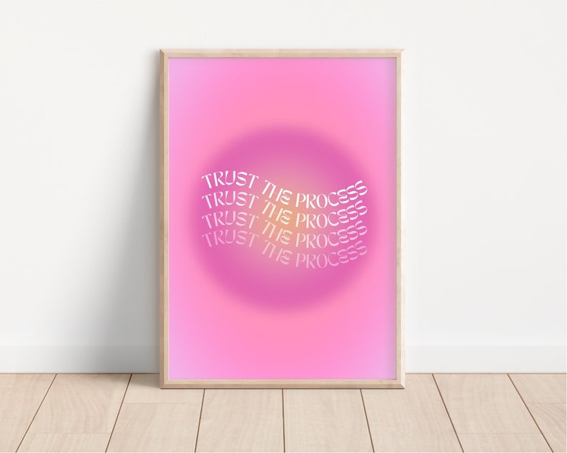 Pink Grainy Gradient Affirmation Poster Instant Download, Trust the ...