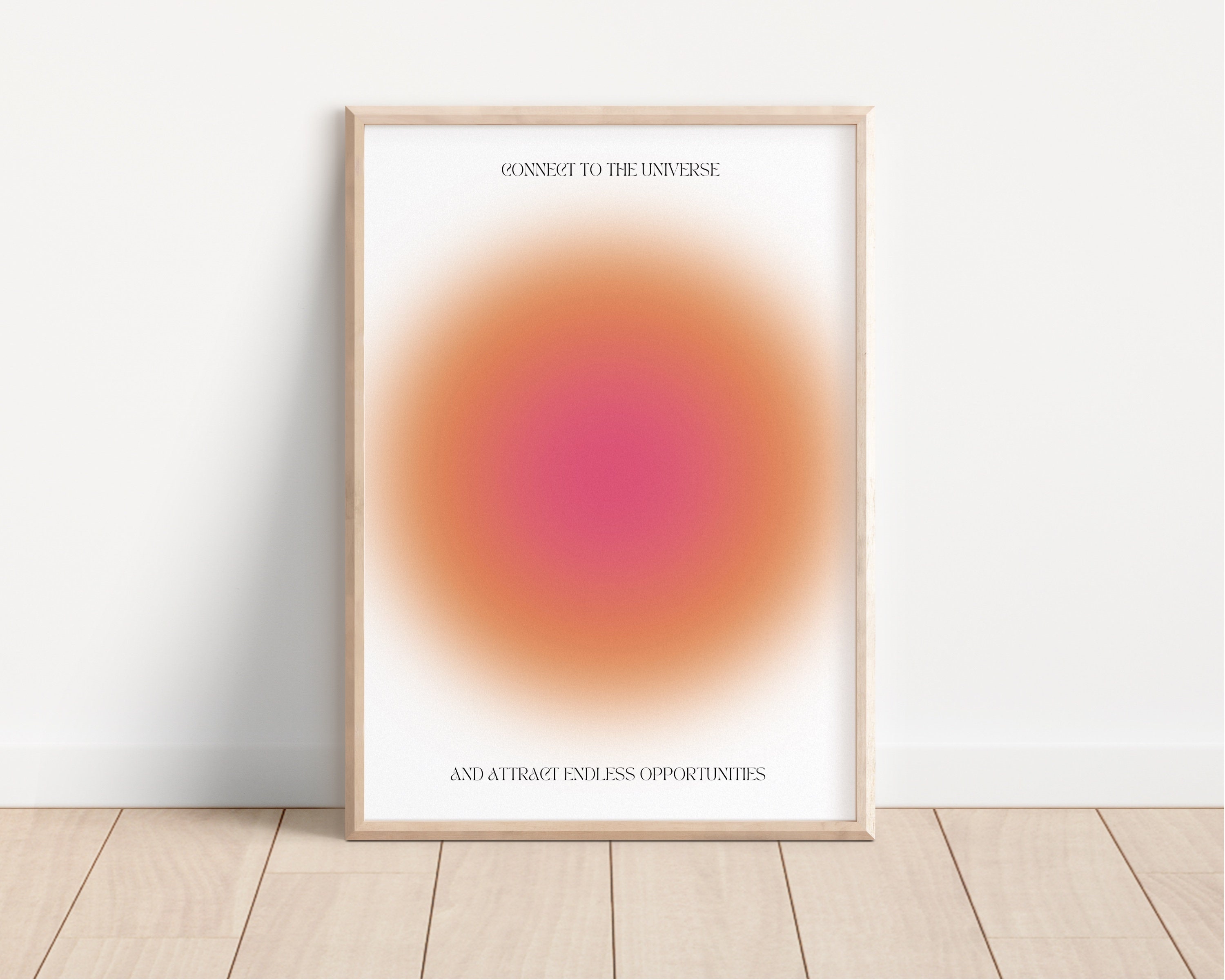 Positive Affirmation Aura Poster Wall Art, Spiritual Art Print, Pink ...