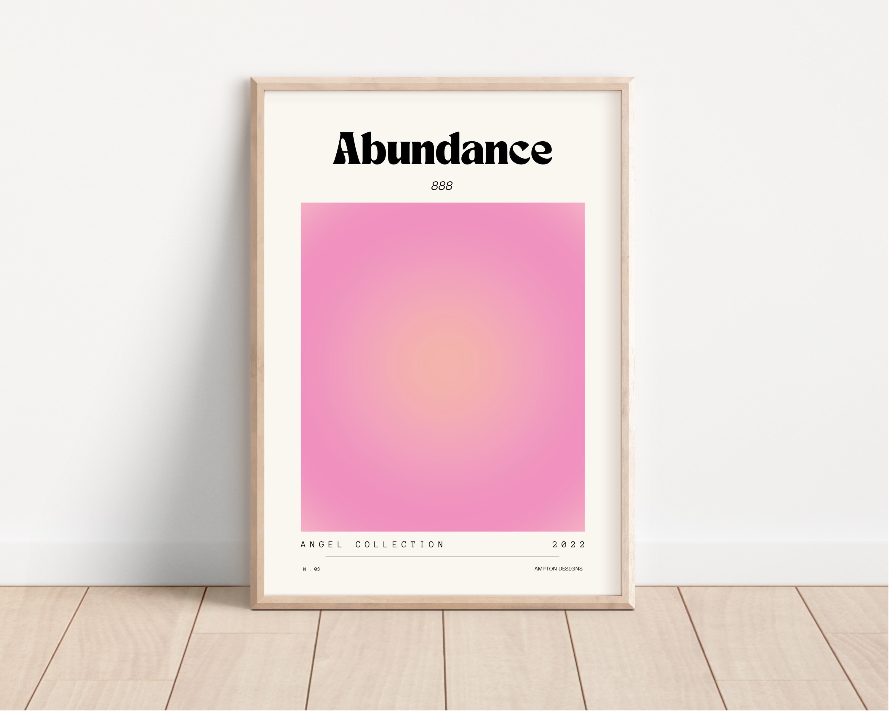 Pink Aura Poster Set, Set of 3 Affirmation Poster, Trust Graident ...