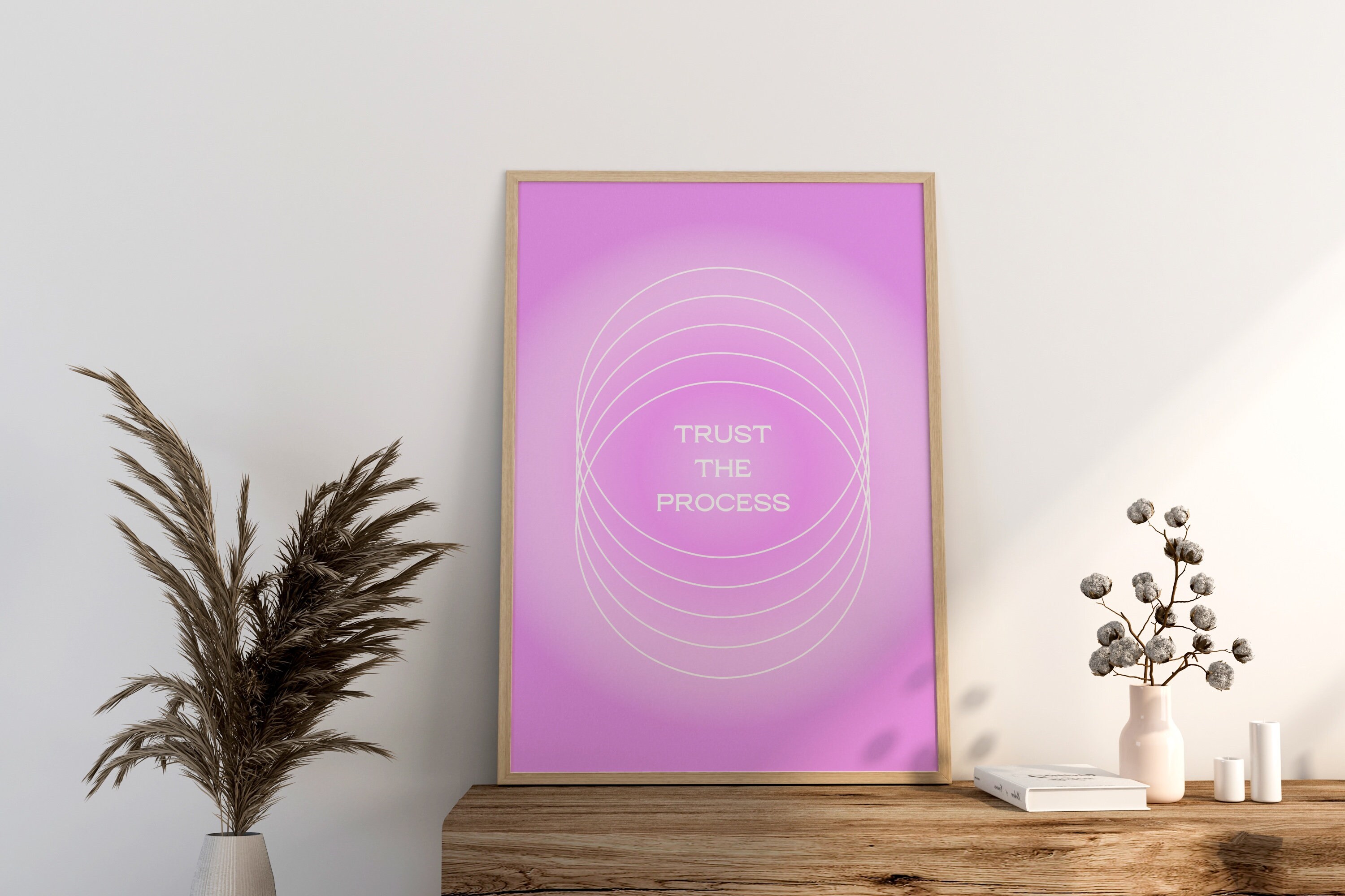 Pink Grainy Gradient Affirmation Poster Instant Download, Trust the ...
