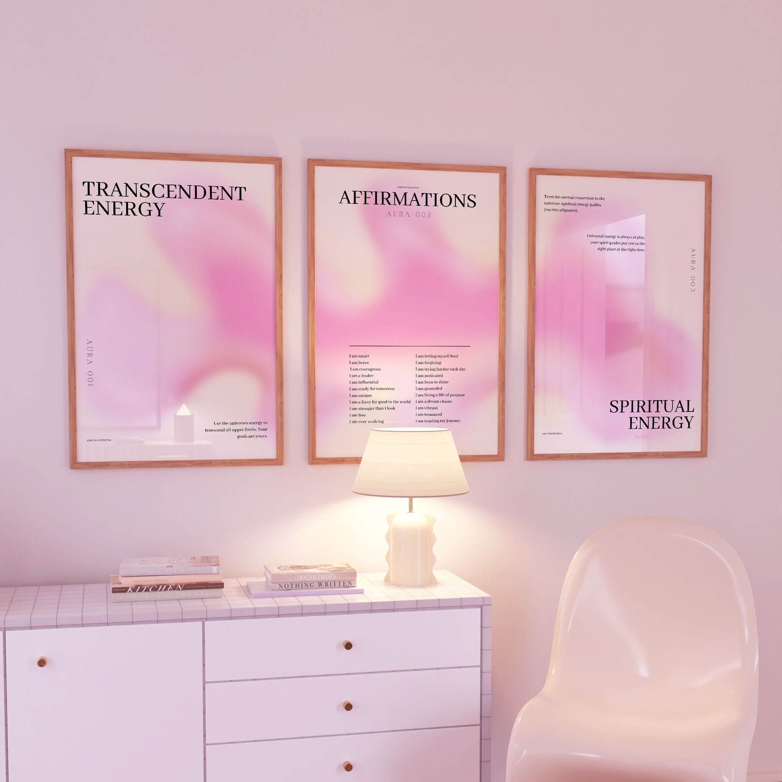 Aura Posters Set of 3, Aura Print, Affirmation Poster, Gradient Poster ...