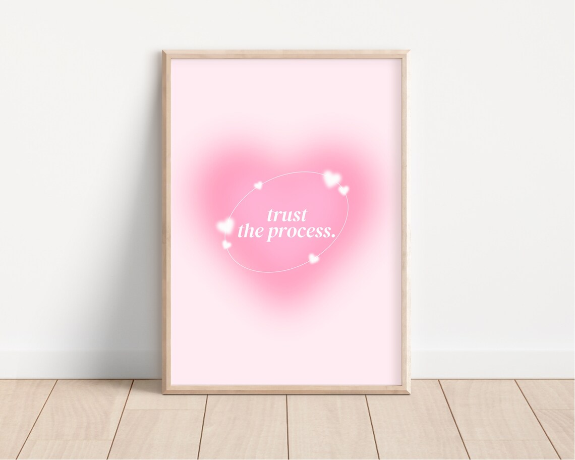 Pink Grainy Gradient Affirmation Poster Instant Download, Trust the ...