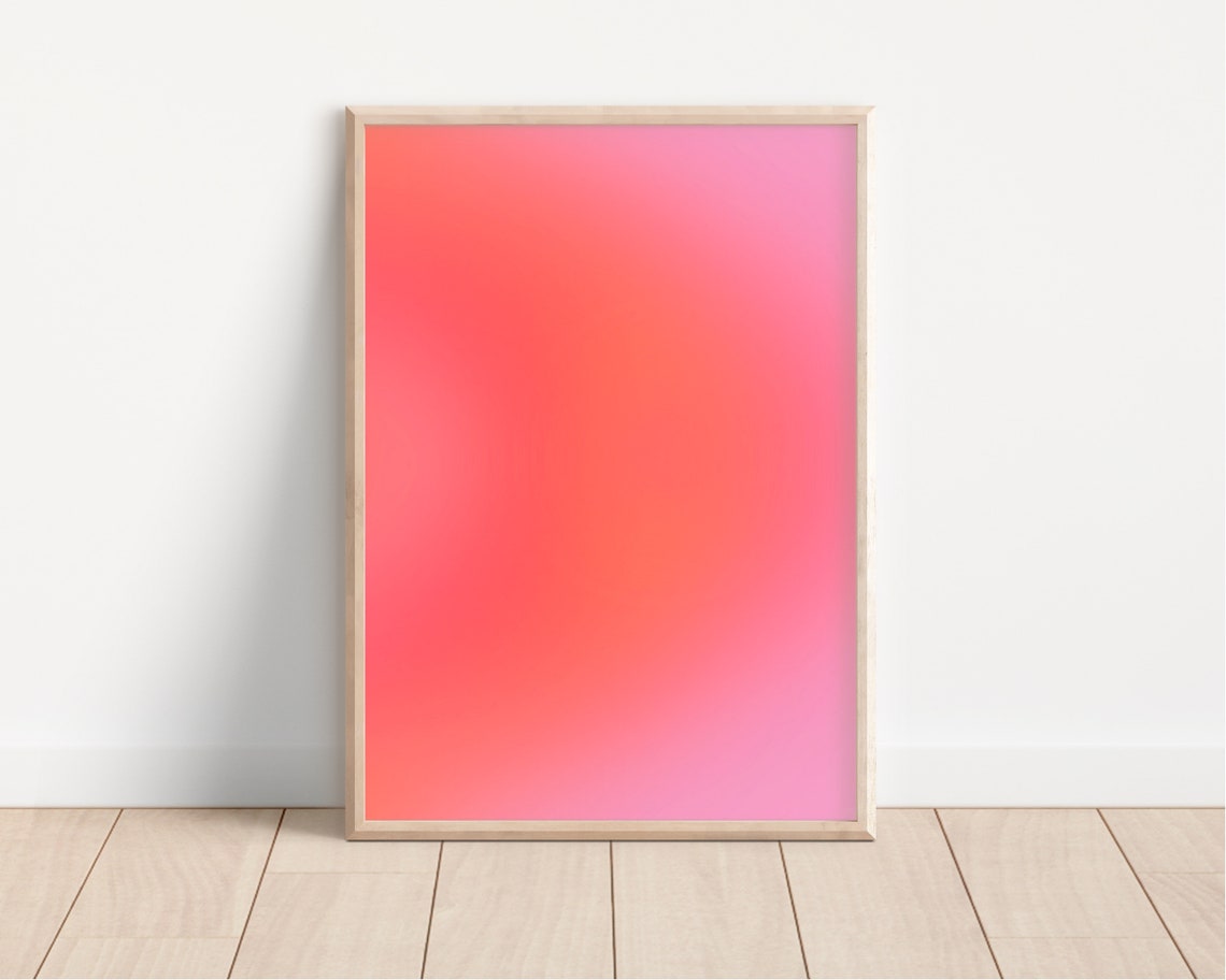 Set of 3 Positive Aura Poster Gradient Gallery, Abstract Gradient ...