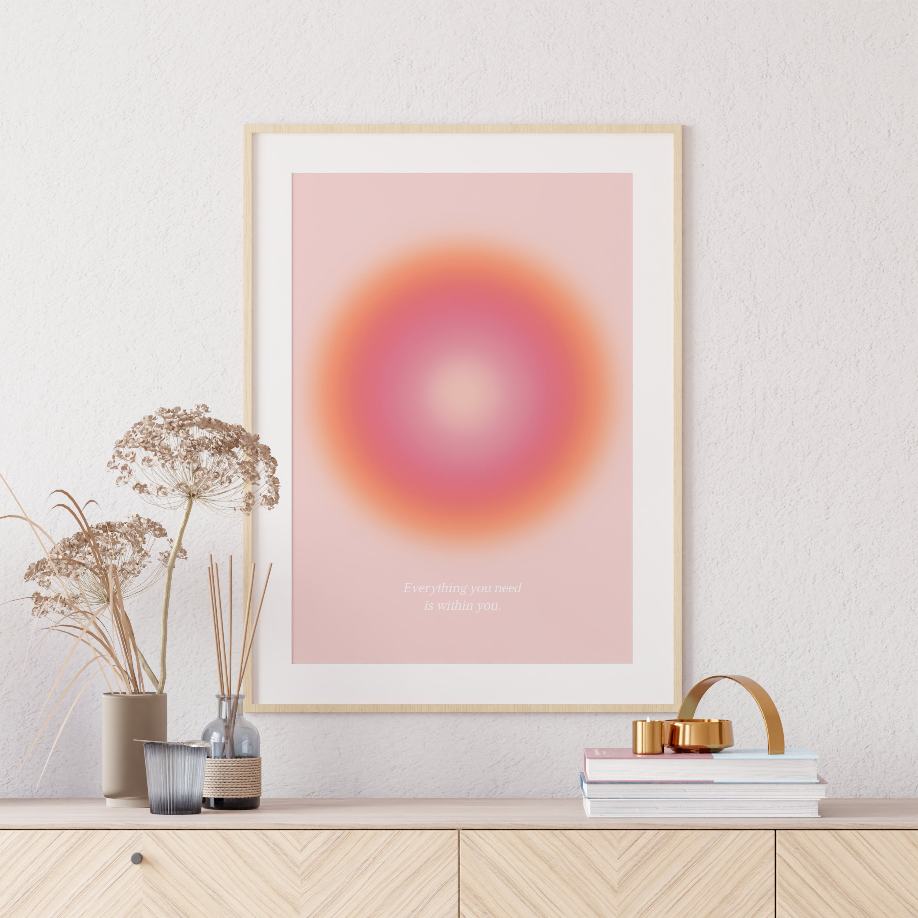 Aura Poster, Gradient Wall Art, Spiritual Print, Abstract Colour ...