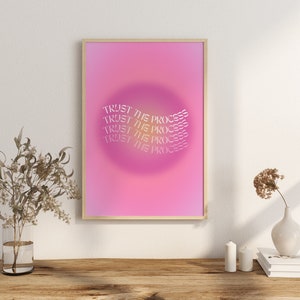 Pink Grainy Gradient Affirmation Poster Instant Download, Trust the ...