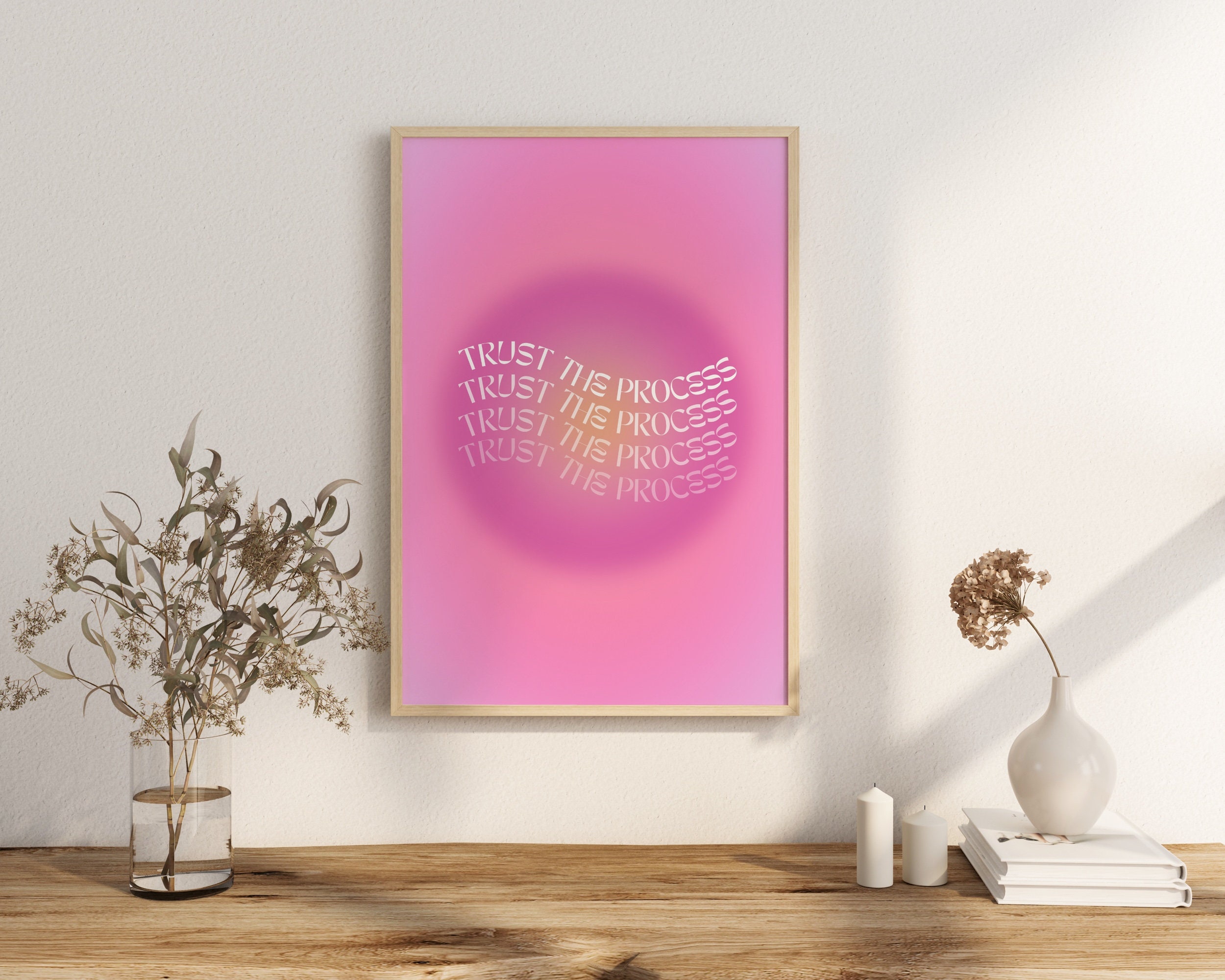 Pink Grainy Gradient Affirmation Poster Instant Download, Trust the ...