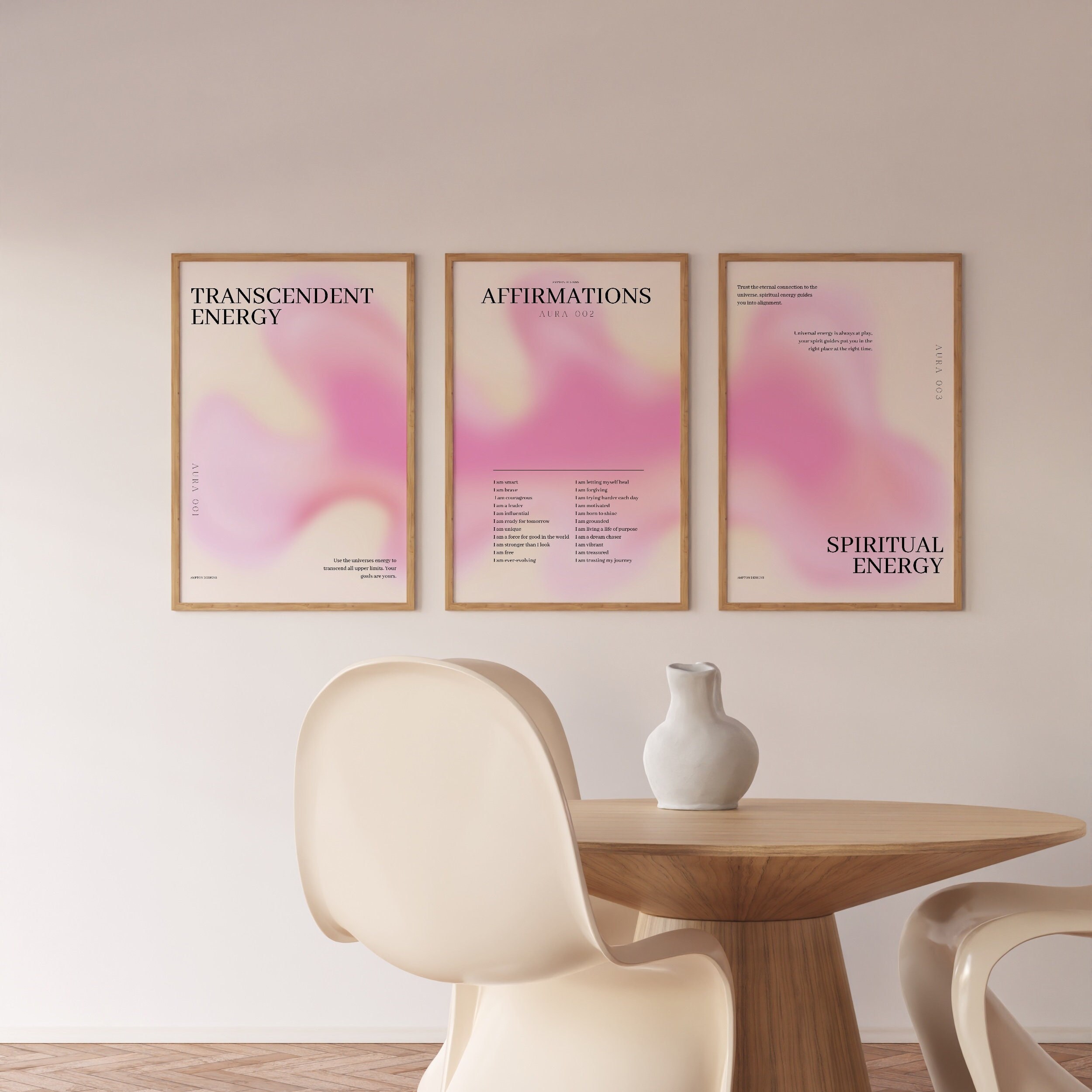 Aura Poster Retro Gradient Print Higher Self Affirmation 