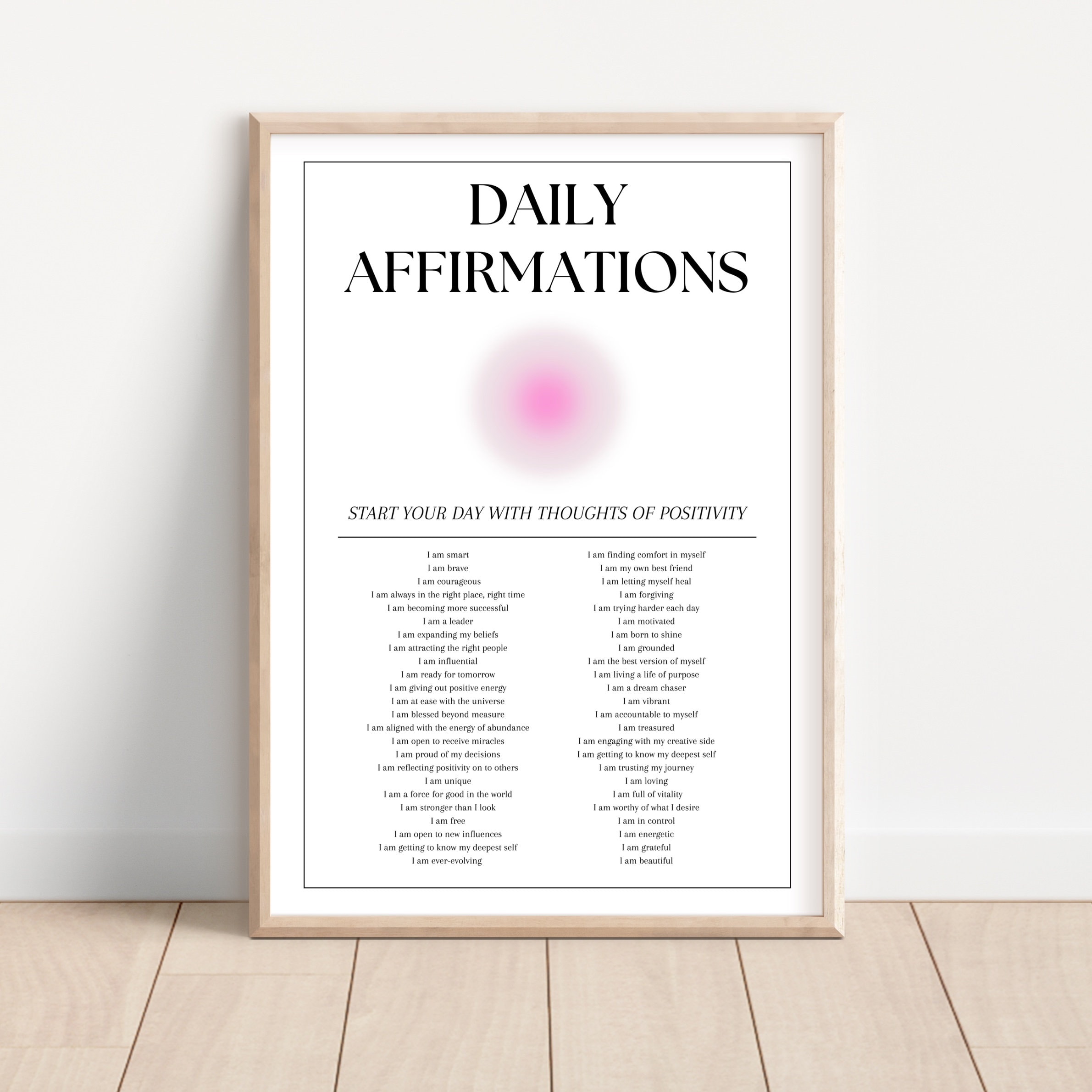Daily Affirmations Aura Poster, Affirmation Print, Mental Health Poster ...