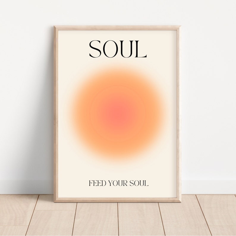 Positive Aura Posters Set Of 3, Spiritual Poster, Grainy Gradient, Gradient Print, Colourful Aura Poster, Trendy Wall Art DIGITAL DOWNLOAD image 6