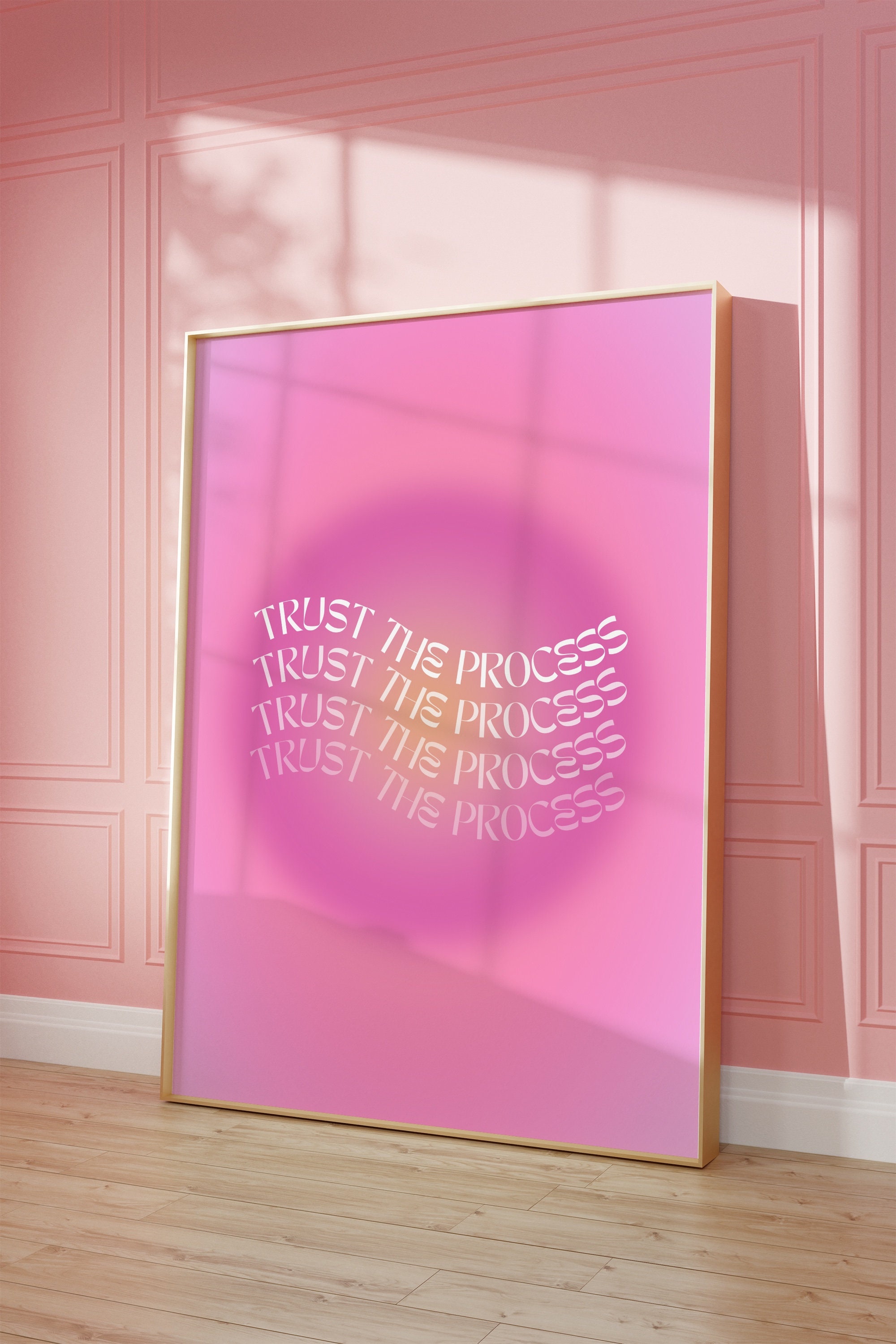 Pink Grainy Gradient Affirmation Poster Instant Download, Trust the ...