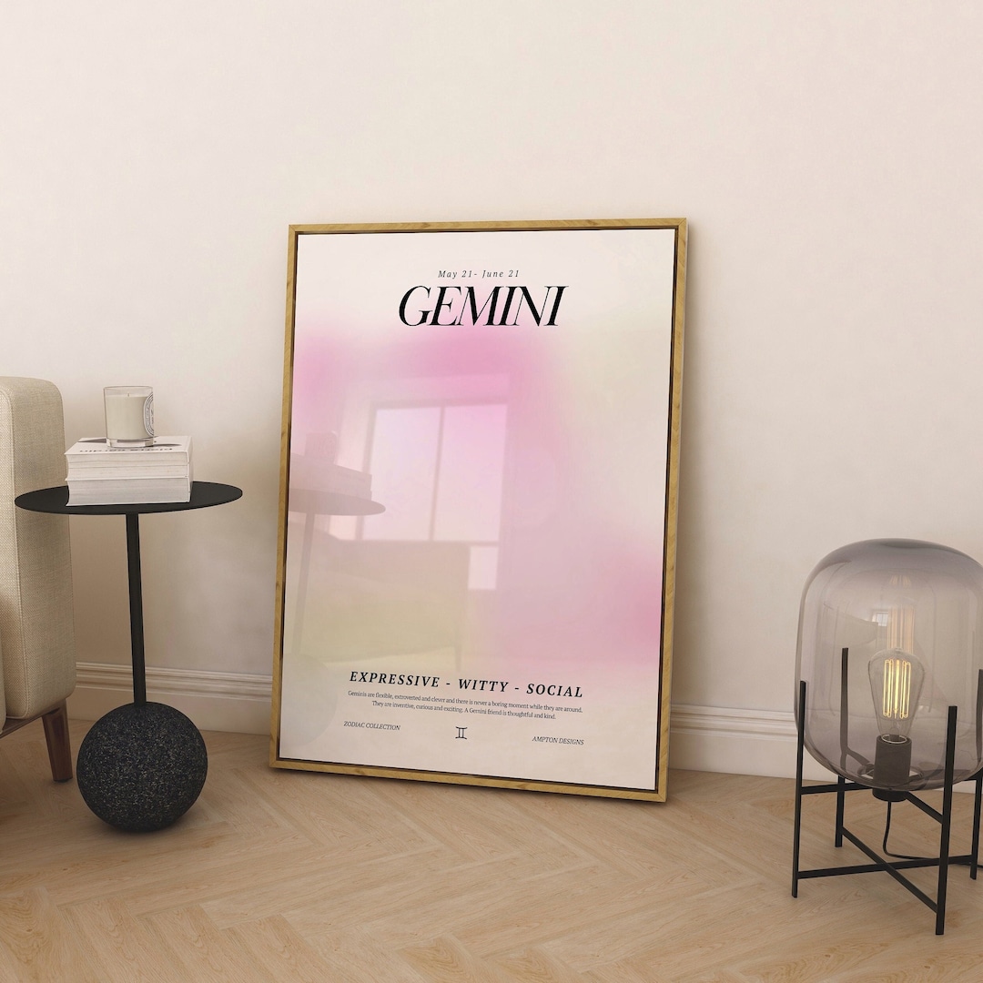 Gemini Star Sign Instant Download Print, Zodiac Art Printable ...
