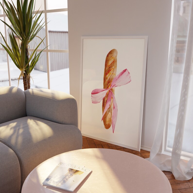 Trendy Croquette Pink Bow Print Watercolor Bows Teen Room Decor Preppy ...