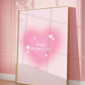 Pink Grainy Gradient Affirmation Poster Instant Download, Trust the ...