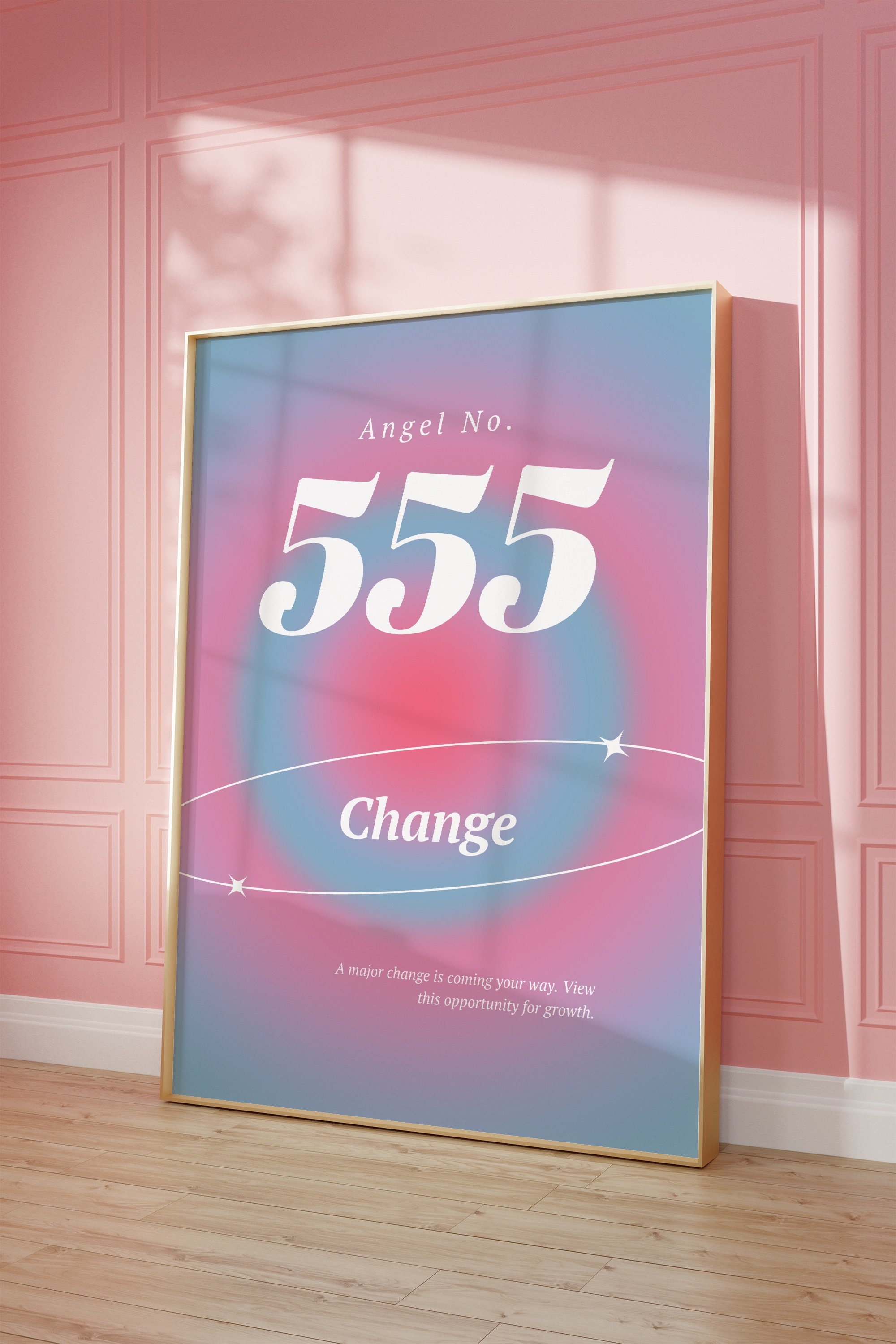Gradient Aura Angel Number 555 Printables, Angel Number Poster
