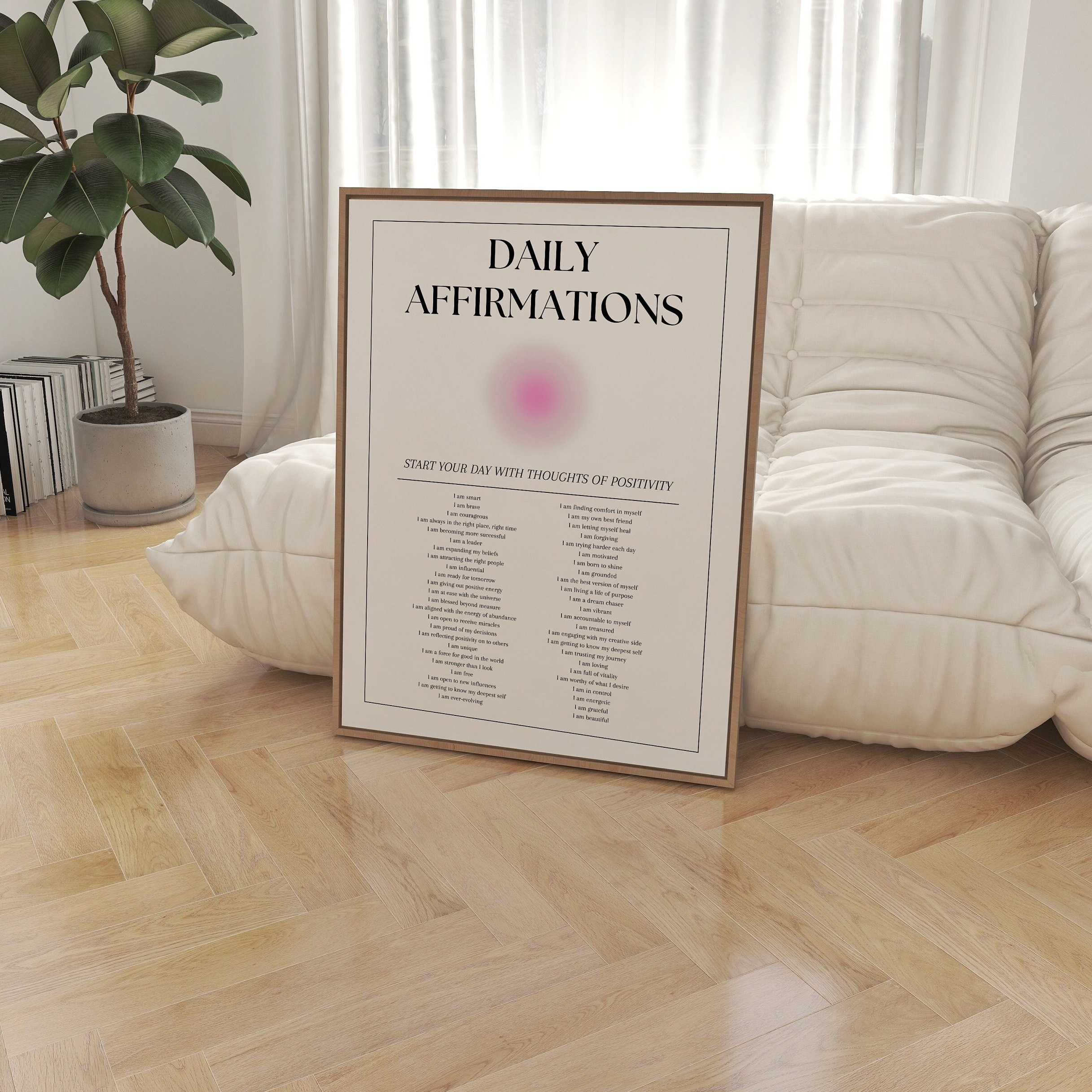 Daily Affirmations Aura Poster, Affirmation Print, Mental Health Poster ...