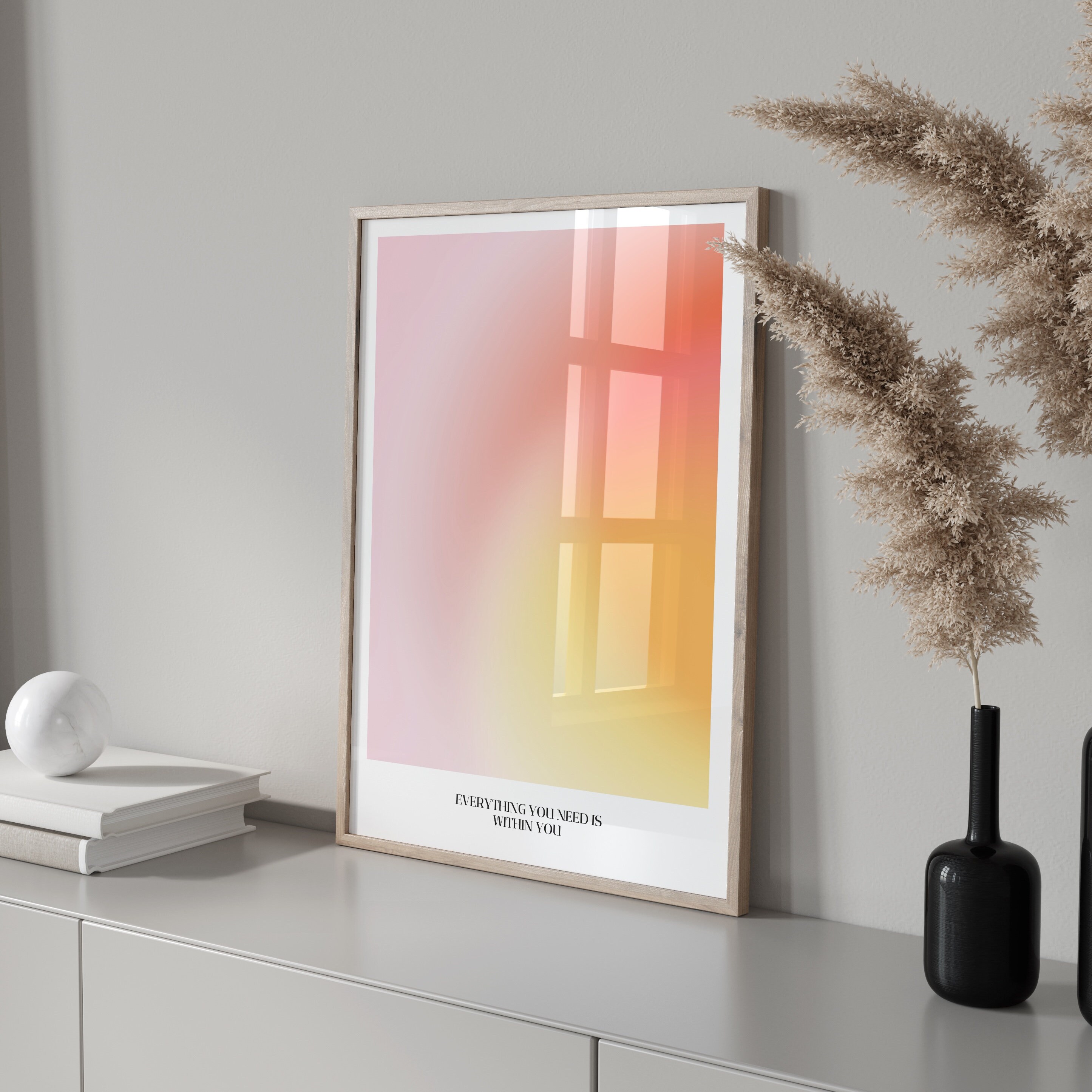 Positive Quote Poster, Aura Poster, Gradient Wall Art, Gradient Poster ...