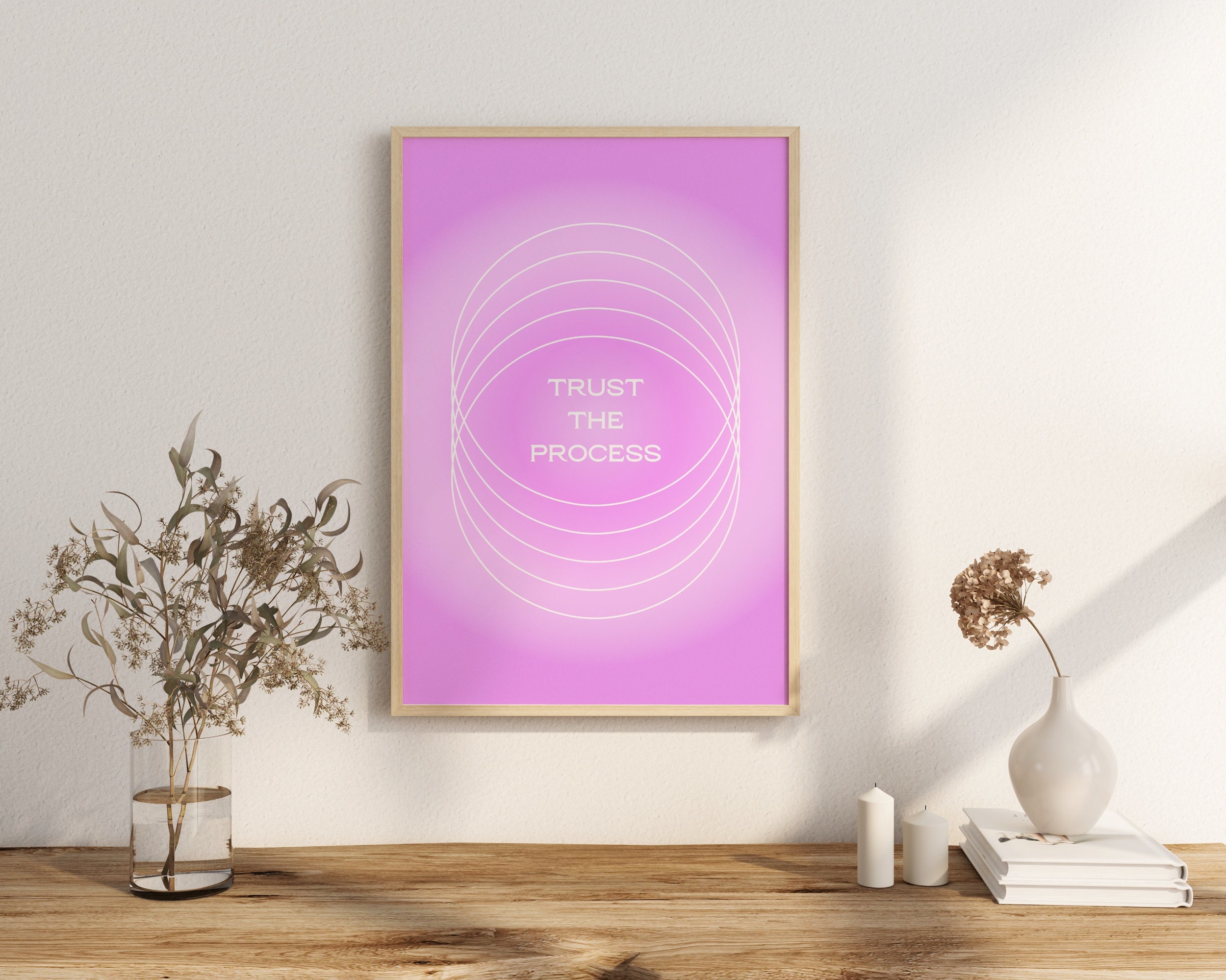 Pink Grainy Gradient Affirmation Poster Instant Download, Trust the ...