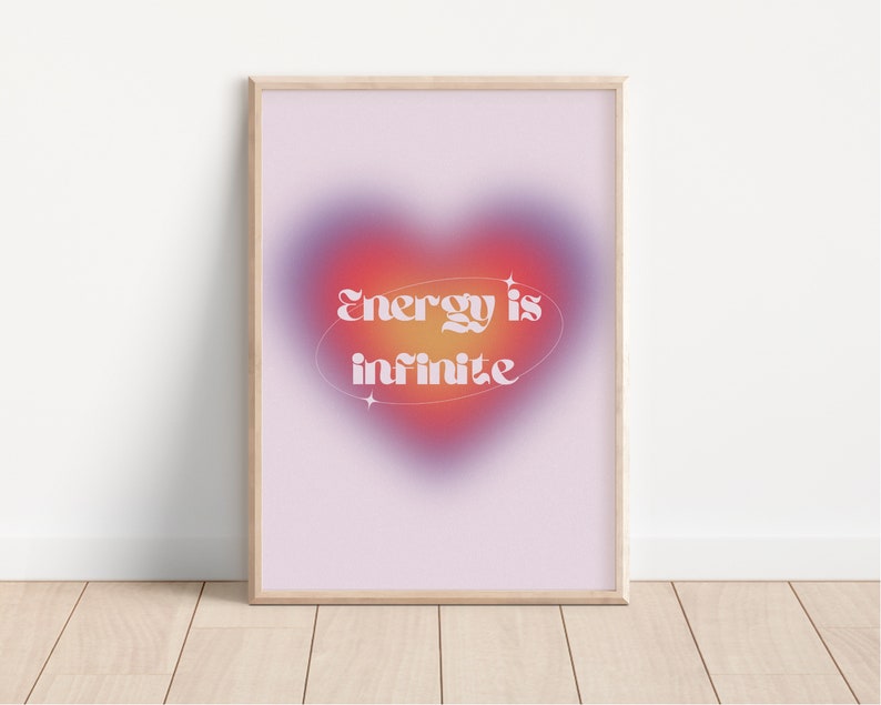 Pink Grainy Gradient Affirmation Poster Instant Download, Energy Poster ...