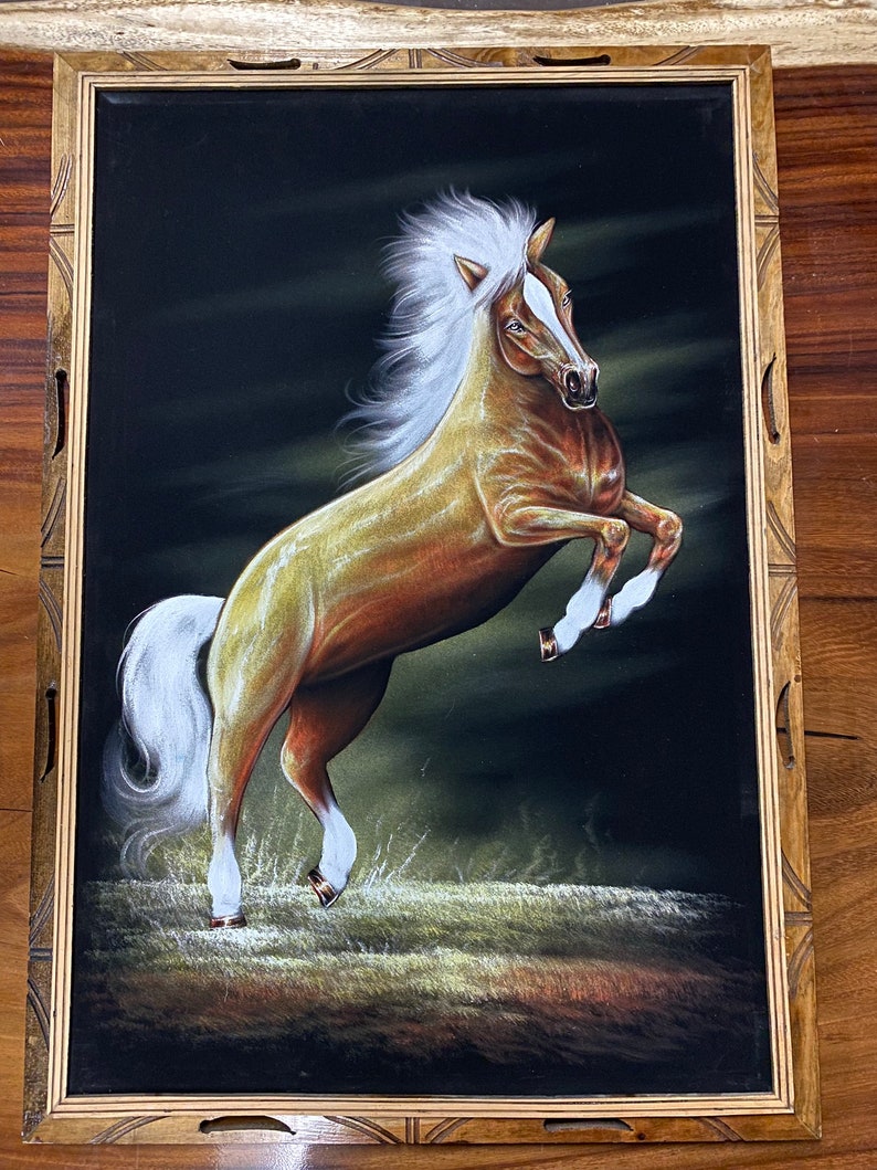 Handmålad sammet Horse