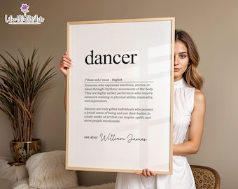 Personalized Dancer gift: Dance Definition poster, Dance Art digital download
