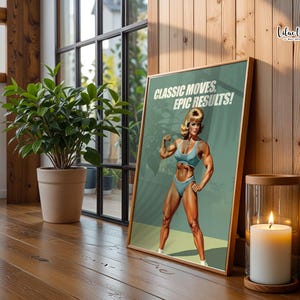 Retro Gym Girl Poster: Female Bodybuilding, Workout print, Fitness Motivation Wall Art (Digital) image 20