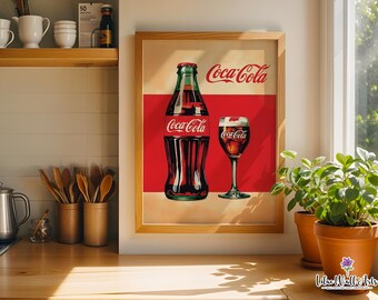 Retro Coke Wall Art: Vintage Coca Cola Ad, Coke Poster (digital