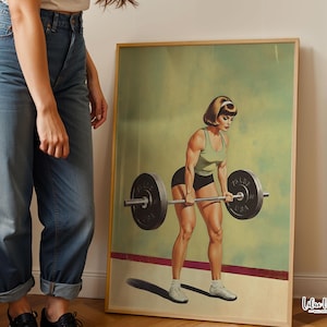 Retro Fitness-Studio Poster: Bodybuildende Fitness, Gewichtheben Gym Wall Art (Digitaler Download)