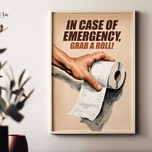No Toilet Paper in the toilet sign bathroom toilet paper roll art bathroom countertop décor wall art toilet paper bath decoration Toilet