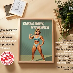 Retro Gym Girl Poster: Female Bodybuilding, Workout print, Fitness Motivation Wall Art (Digital) image 13