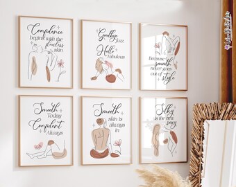 Esthetician Art Prints: Waxing & Laser Spa Decor (Set of 6 Digital Download)