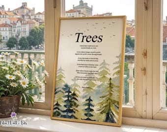 Joyce Kilmer 'Trees' Poem Print: Poetry Poster, Nature Quote Art (Digital Download)