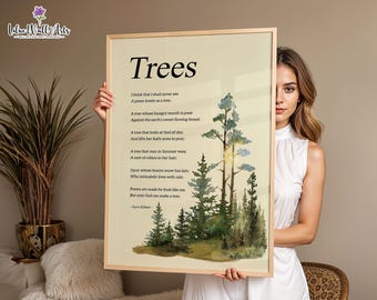 Joyce Kilmer 'Trees' Poem Print: Nature Quote Art, Poetry Poster (Digital Download)