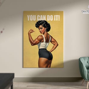 Retro Gym Poster: Strong Woman Fitness Wall Art, Gym Artwork (Digital Download) image 14
